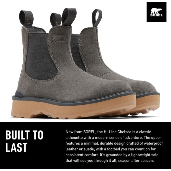 Sorel Hi-Line Chelsea Waterproof Boots GreyWomen's Sz 9.5 - Picture 14 of 16